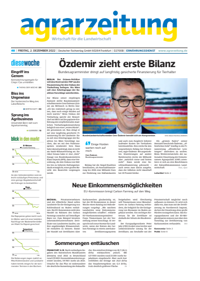 Cover der Ausgabe: agrarzeitung Jahrgang 77 (2022), Heft 48