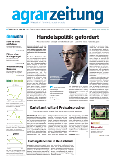 Cover der Ausgabe: agrarzeitung Jahrgang 77 (2022), Heft 4