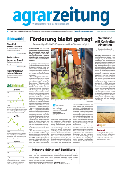 Cover der Ausgabe: agrarzeitung Jahrgang 77 (2022), Heft 5