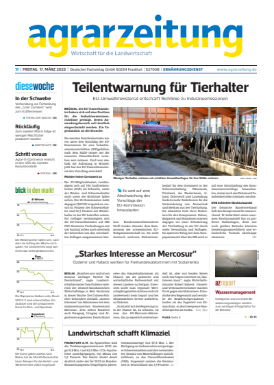 Cover of Volume: agrarzeitung Volume 78 (2023), Edition 11