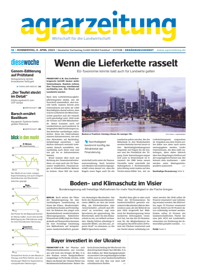 Cover of Volume: agrarzeitung Volume 78 (2023), Edition 14