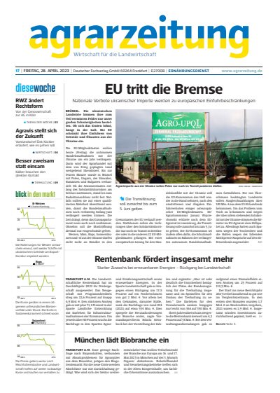 Cover of Volume: agrarzeitung Volume 78 (2023), Edition 17