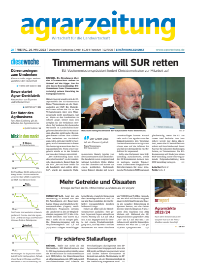 Cover der Ausgabe: agrarzeitung Jahrgang 78 (2023), Heft 21