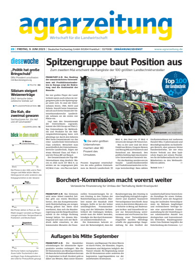 Cover der Ausgabe: agrarzeitung Jahrgang 78 (2023), Heft 23