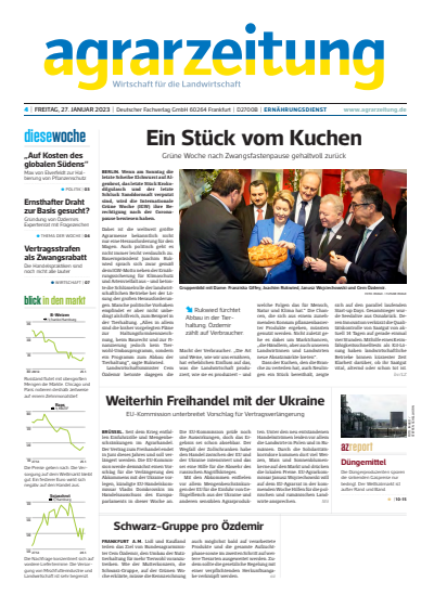 Cover der Ausgabe: agrarzeitung Jahrgang 78 (2023), Heft 4