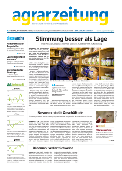Cover der Ausgabe: agrarzeitung Jahrgang 78 (2023), Heft 7