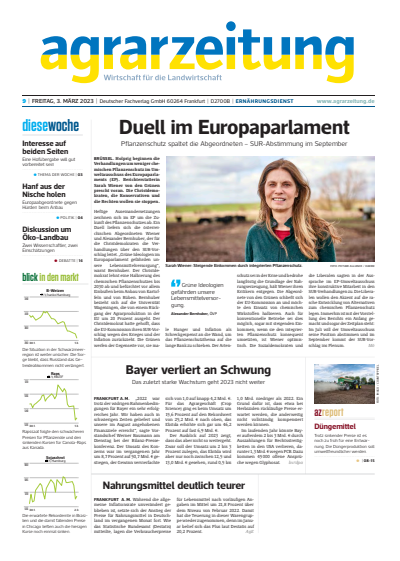 Cover der Ausgabe: agrarzeitung Jahrgang 78 (2023), Heft 9