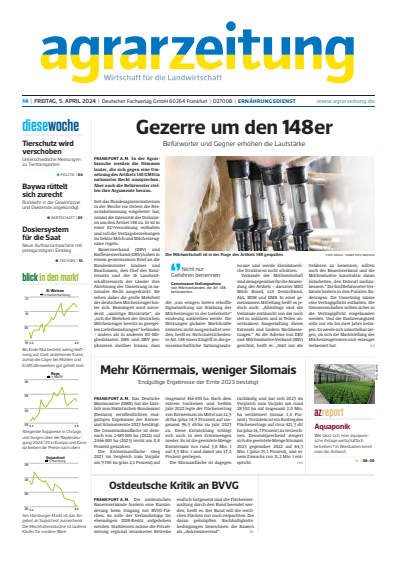 Cover der Ausgabe: agrarzeitung Jahrgang 79 (2024), Heft 14