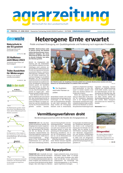 Cover der Ausgabe: agrarzeitung Jahrgang 79 (2024), Heft 25