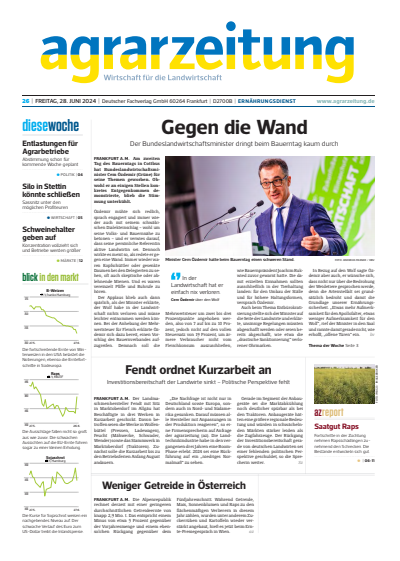 Cover der Ausgabe: agrarzeitung Jahrgang 79 (2024), Heft 26