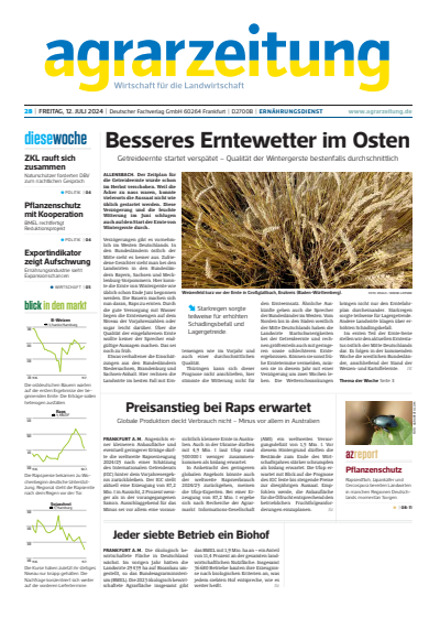 Cover der Ausgabe: agrarzeitung Jahrgang 79 (2024), Heft 28