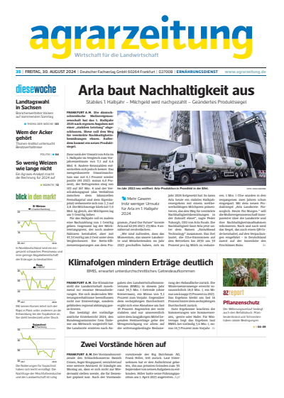 Cover der Ausgabe: agrarzeitung Jahrgang 79 (2024), Heft 35