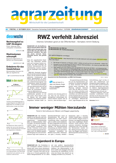 Cover der Ausgabe: agrarzeitung Jahrgang 79 (2024), Heft 40