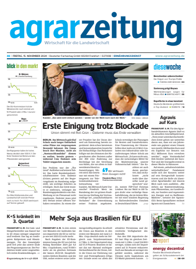 Cover der Ausgabe: agrarzeitung Jahrgang 79 (2024), Heft 46