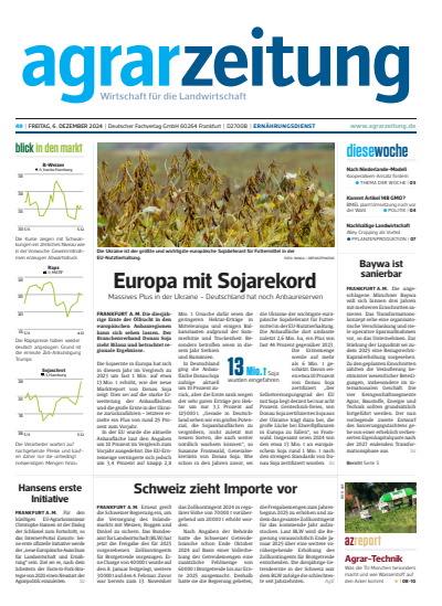 Cover der Ausgabe: agrarzeitung Jahrgang 79 (2024), Heft 49