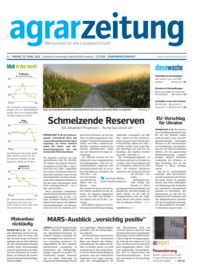 Cover der Ausgabe: agrarzeitung Jahrgang 80 (2025), Heft 17