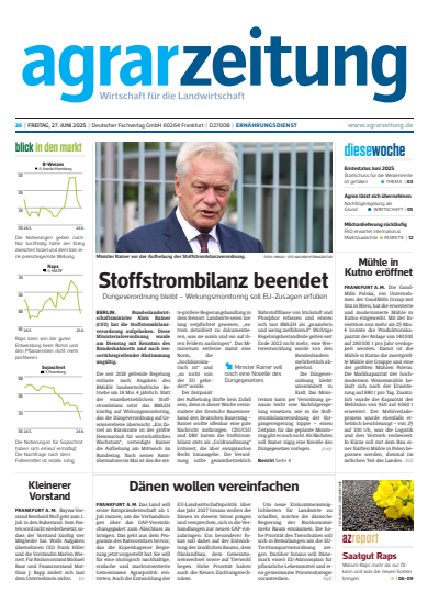 Cover der Ausgabe: agrarzeitung Jahrgang 80 (2025), Heft 26