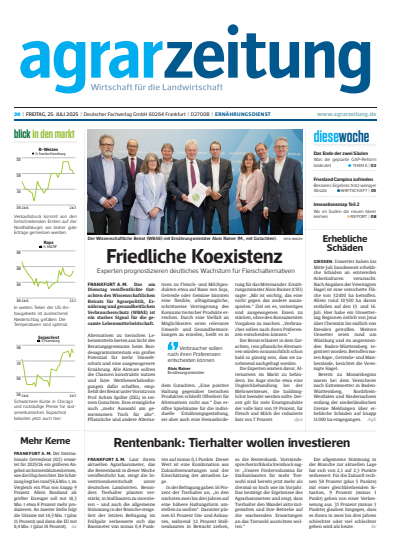 Cover der Ausgabe: agrarzeitung Jahrgang 80 (2025), Heft 30