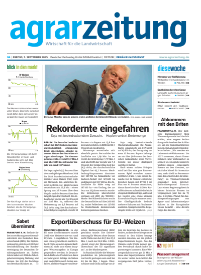 Cover of Volume: agrarzeitung Volume 80 (2025), Edition 36