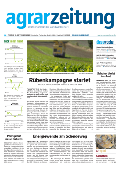 Cover of Volume: agrarzeitung Volume 80 (2025), Edition 38
