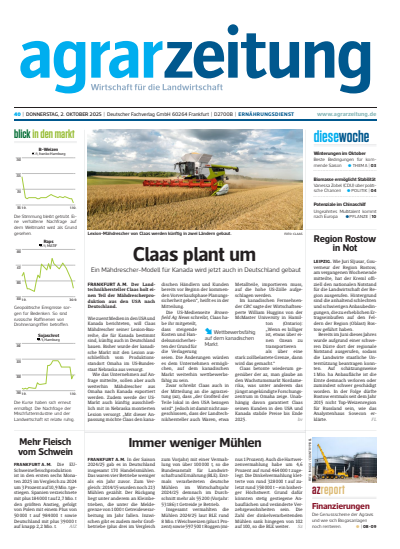 Cover der Ausgabe: agrarzeitung Jahrgang 80 (2025), Heft 40