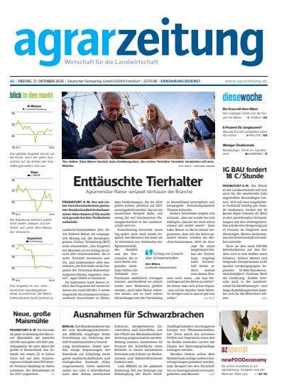 Cover der Ausgabe: agrarzeitung Jahrgang 80 (2025), Heft 42