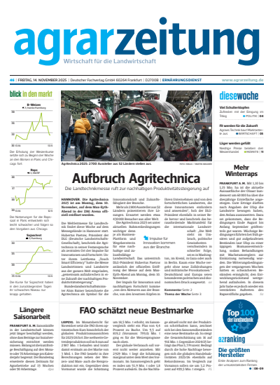 Cover of Volume: agrarzeitung Volume 80 (2025), Edition 46