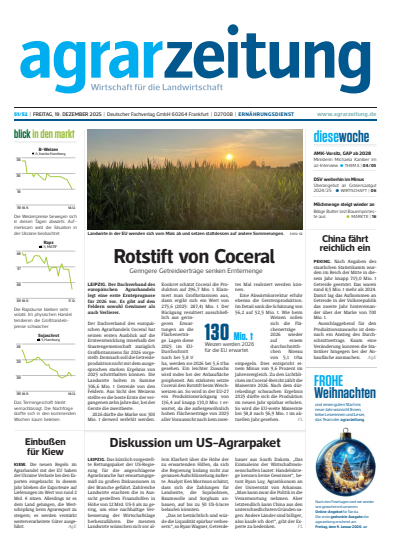 Cover der Ausgabe: agrarzeitung Jahrgang 80 (2025), Heft 51-52
