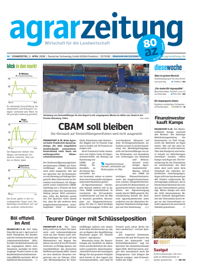 Cover der Ausgabe: agrarzeitung Jahrgang 81 (2026), Heft 14