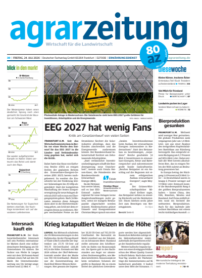 Cover der Ausgabe: agrarzeitung Jahrgang 81 (2026), Heft 30
