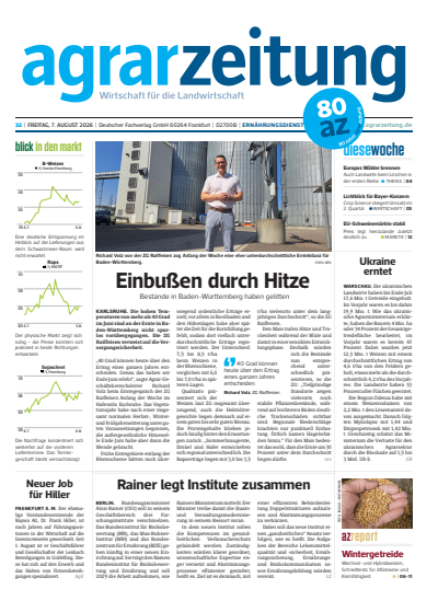 Cover der Ausgabe: agrarzeitung Jahrgang 81 (2026), Heft 32