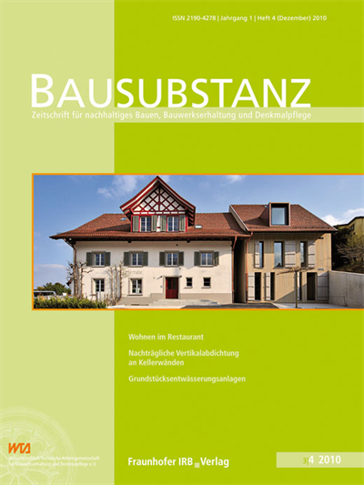 Cover der Ausgabe: Bausubstanz Jahrgang 1 (2010), Heft 4