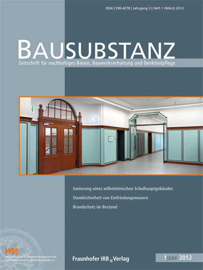 Cover der Ausgabe: Bausubstanz Jahrgang 3 (2012), Heft 1