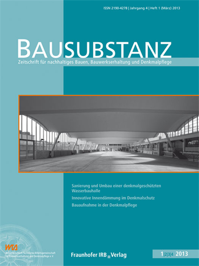 Cover der Ausgabe: Bausubstanz Jahrgang 4 (2013), Heft 1