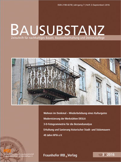 Cover der Ausgabe: Bausubstanz Jahrgang 7 (2016), Heft 3