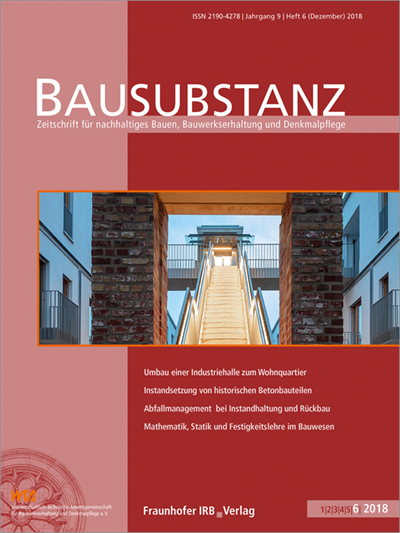 Cover der Ausgabe: Bausubstanz Jahrgang 9 (2018), Heft 6