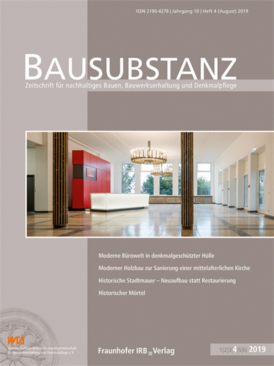 Cover der Ausgabe: Bausubstanz Jahrgang 10 (2019), Heft 4