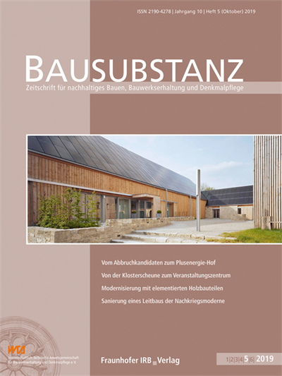 Cover der Ausgabe: Bausubstanz Jahrgang 10 (2019), Heft 5