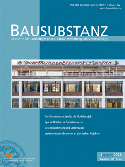 Cover der Ausgabe: Bausubstanz Jahrgang 12 (2021), Heft 1
