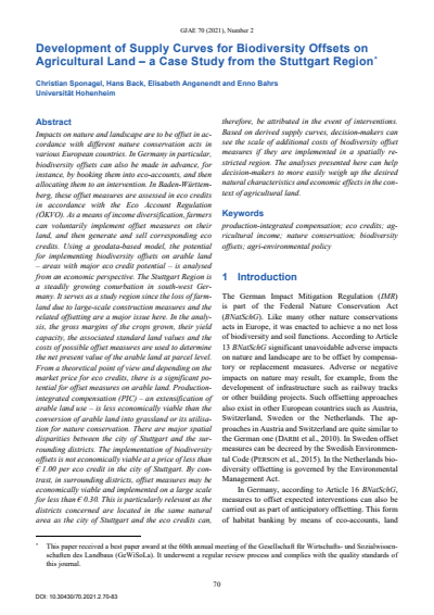 Cover of Volume: GJAE - German Journal of Agricultural Economics Volume 70 (2021), Edition 02