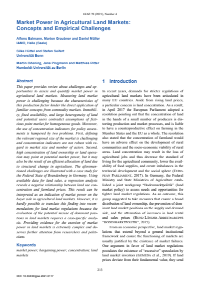 Cover of Volume: GJAE - German Journal of Agricultural Economics Volume 70 (2021), Edition 04