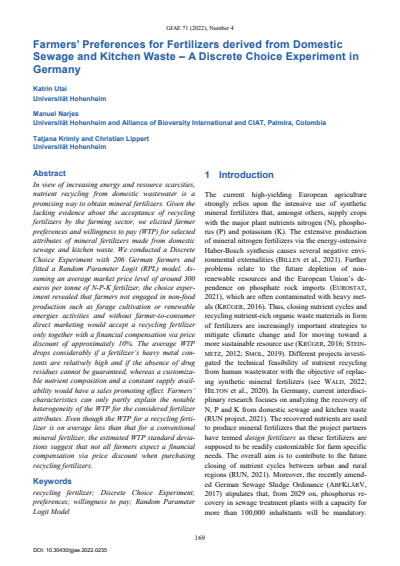 Cover of Volume: GJAE - German Journal of Agricultural Economics Volume 71 (2022), Edition 04