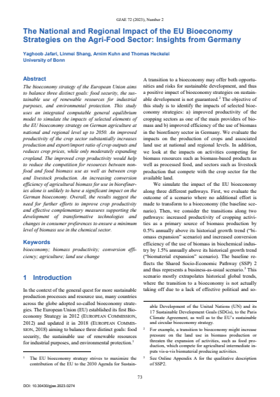Cover of Volume: GJAE - German Journal of Agricultural Economics Volume 72 (2023), Edition 02