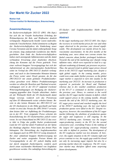 Cover of Volume: GJAE - German Journal of Agricultural Economics Volume 72 (2023), Edition Supplement