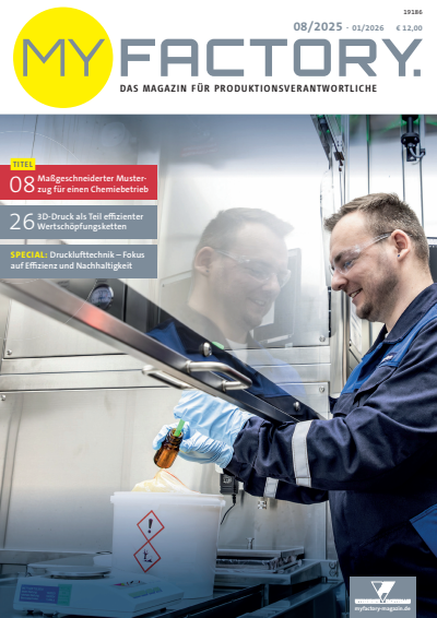 Cover der Ausgabe: MY FACTORY Jahrgang 66 (2025), Heft 08+DLT