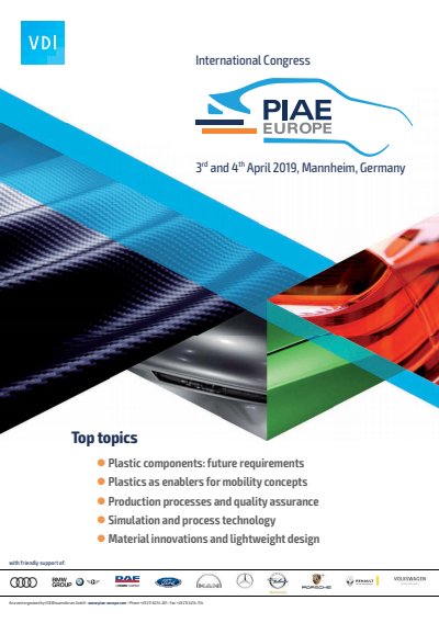 Cover des Buchs: Plastics in Automotive Engineering PIAE EUROPE