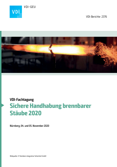 Cover of book: Sichere Handhabung brennbarer Stäube 2020