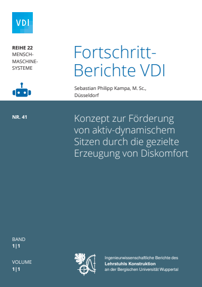 Cover of book: Konzept zur Förderung von aktiv-dynamischem Sitzen durch die gezielte Erzeugung von Diskomfort