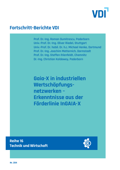 Cover of book: Gaia-X in industriellen Wertschöpfungsnetzwerken – Erkenntnisse aus der Förderlinie InGAIA-X