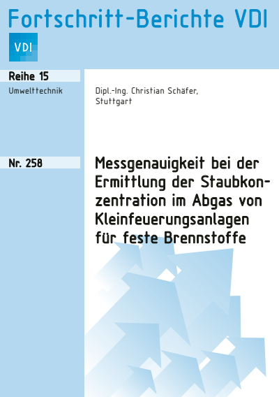 Cover of book: Messgenauigkeit bei der Ermittlung der Staubkonzentration im Abgas von Kleinfeuerungsanlagen für feste Brennstoffe